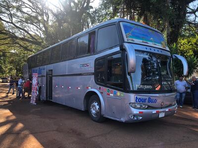 El bus incautado esta mañana por los agentes del Departamento Antinarcóticos.