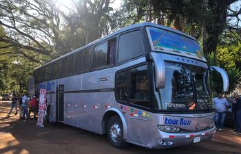 El bus incautado esta mañana por los agentes del Departamento Antinarcóticos.