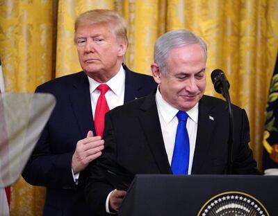 El presidente estadounidense Donald Trump y el primer ministro israelí Benjamin Netanyahu, este martes en Washington.