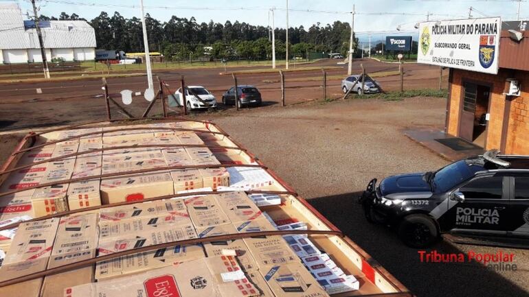 Cigarrillos de la marca Eigth, de la tabacalera del expresidente Horacio Cartes, fueron incautados.