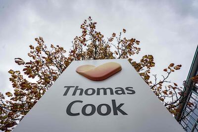 El logo de Thomas Cook en sus oficinas de Alemania.