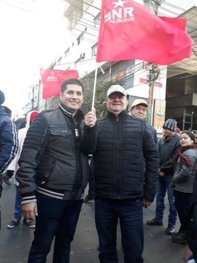 Dos dirigentes del partido colorado que se manifestaron en un acto político en la capital.