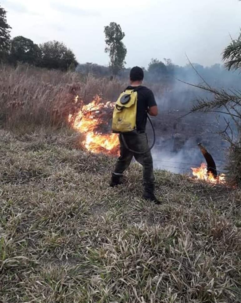 Los bomberos retomarán mañana los trabajos de combate al fuego que inició en el cerro Mbocayaty de La Colmena, en Paraguarí.