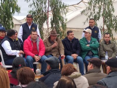 Juan Afara, durante la apertura de la Expo del Tomate en Santa Rita.