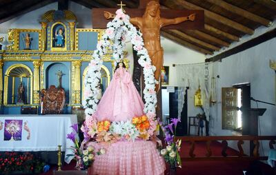 Imagen de la Virgen de Rosario, venerada por la comunidad católica de Laureles. Las actividades centrales se realizan hoy en el distrito.