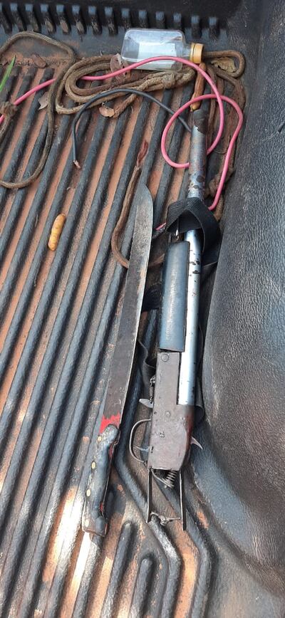 Arma con el que supuestamente fue asesinada la víctima.