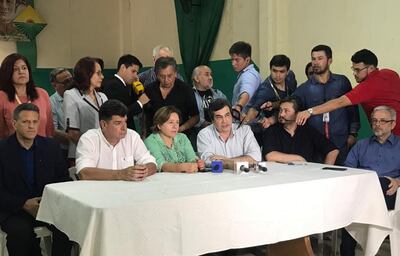 Lanzamiento de las precandidaturas a la intendencia de Asunción de la Mesa de Partido opositores, el jueves último.