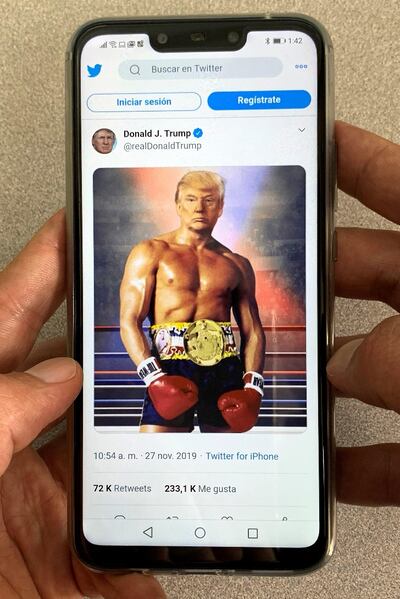Donald Trump publicó esta imagen en su cuenta de Twitter, tras especulaciones sobre su salud.