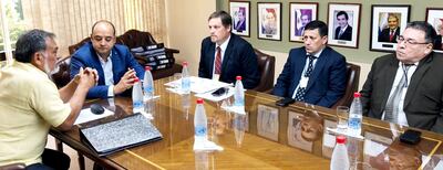 Sixto Pereira, Arnaldo Franco, Natalicio Chase, Miguel Quinto (Vice Essap) y Carlos A. López (Gerente General Essap).