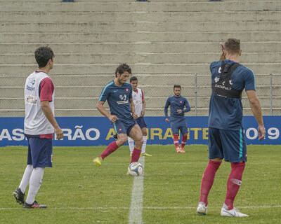 Nelson Haedo Valdez durante el amistoso de este martes contra Paraná.