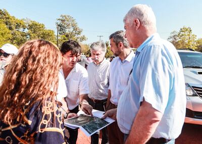 El presidente Mario Abdo Benítez ayer en Ypané.