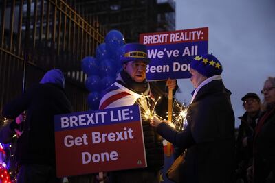 Protestas a favor y en contra de la salida del Reino Unido de la Unión Europea, en Londres.