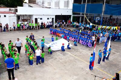 Los chicos de Nihon Gakko participando de las actividades.