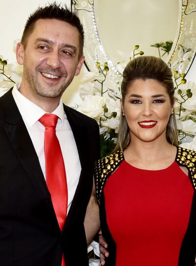 La exdiputada colorada Cynthia Tarragó con su marido Raimundo Va en un evento de moda en Asunción en mayo pasado.