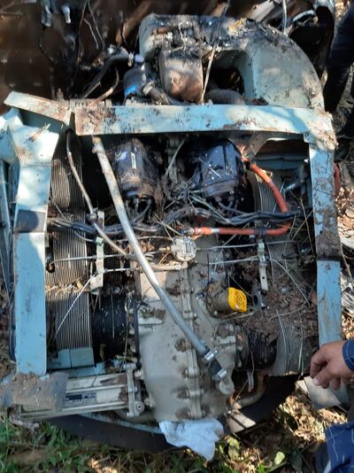 Restos de avioneta siniestrada en Ñeembucú.