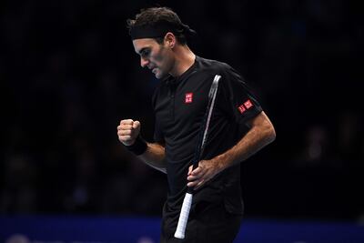 Roger Federer en su reciente partido ante el griego Stefanos Tsitsipas.