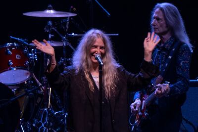 Patti Smith en su presentación en Montevideo, el martes 20.