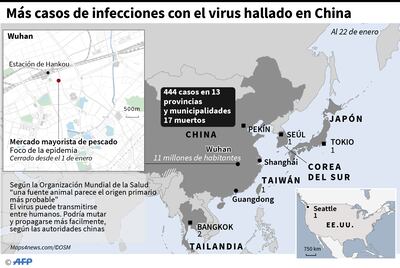 MÁS CASOS DE INFECCIONES CON EL VIRUS HALLADO EN CHINA