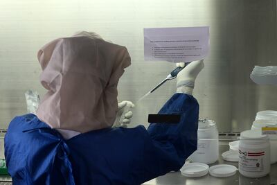 Prueba laboratorial en busca de coronavirus.