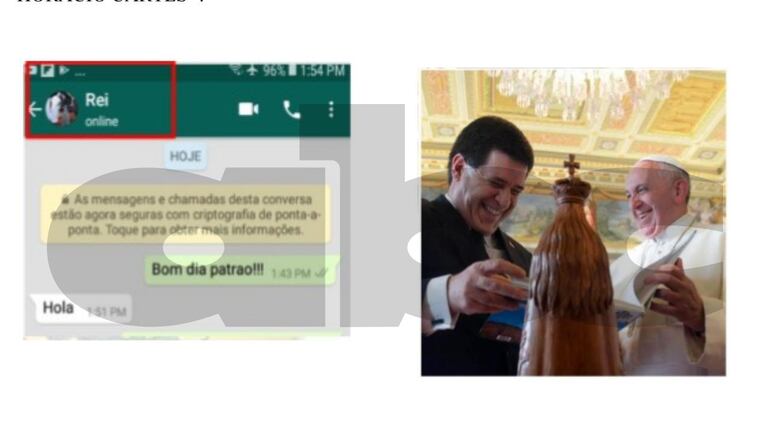 Pruebas confiscadas por la Policía Federal del Brasil en el celular de Darío Messer.