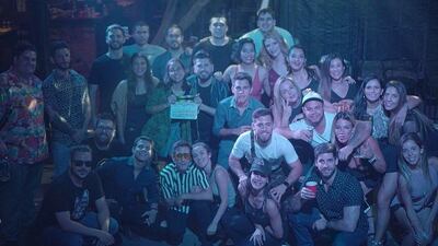 Integrantes de Antenna y todo el equipo al concluir el rodaje del videoclip.