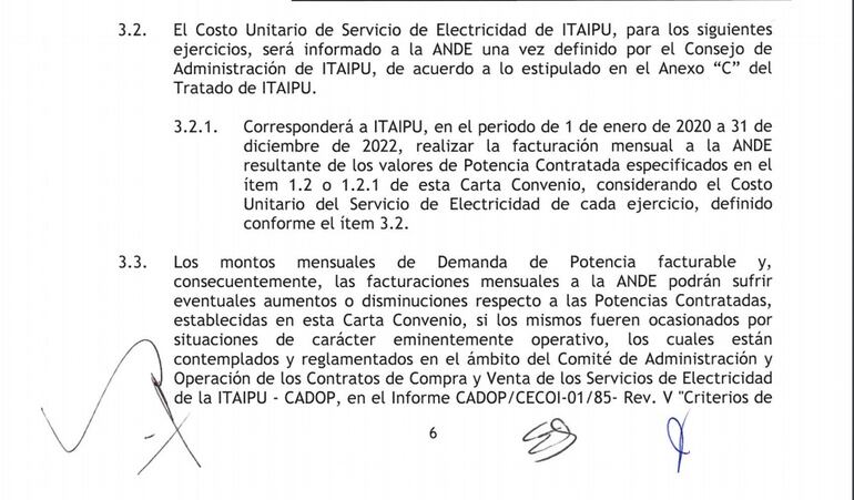 Acuerdo firmado en diciembre de 2019 entre Eletrobras y la ANDE sobre contratación de potencia de Itaipú.