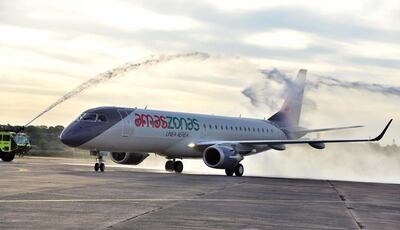 Nuevo Jet Embraer 190 de Amaszonas.