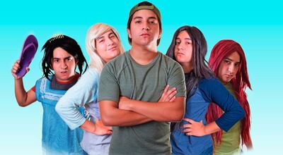 El youtuber mexicano Mario Aguilar y sus personajes.