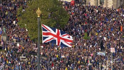Miles de personas se manifestaron contra el Brexit, el sábado en Londres.