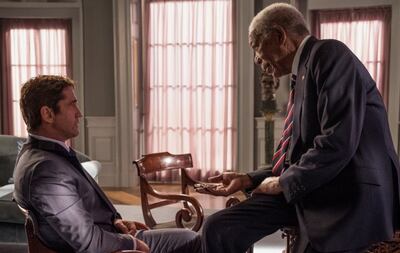 Gerard Butler y Morgan Freeman protagonizan el filme “Presidente bajo fuego”.