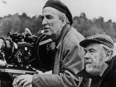 Ingmar Bergman con la cámara en mano.