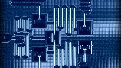 Un procesador cuántico de 5 cúbits.