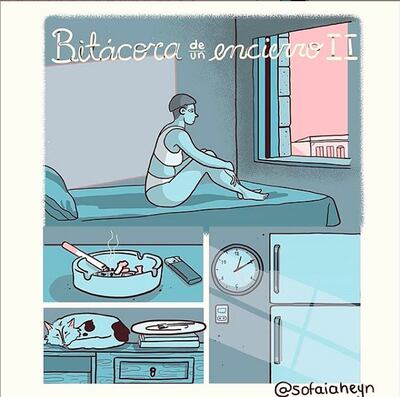 Portada de la segunda edición, diseñada por la ilustradora Sofía Heyn. Los números se pueden descargar gratuitamente del sitio web www.bitacoradeunencierro.com.