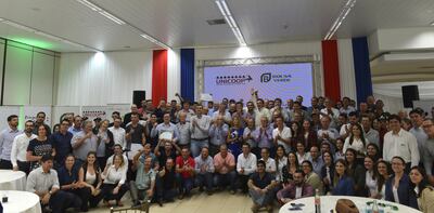 Participantes del 1er. Encuentro de Productores Implementadores de Buenas Prácticas Agrícolas (BPA), realizado en el salón de actos de la Unicoop en Santa Rita, Alto Paraná.