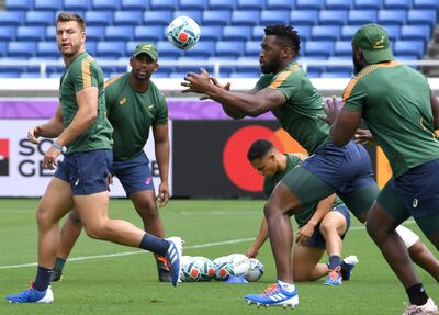 Los sudafricanos preparándose para tumbar a los All Blacks.