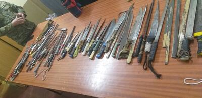 En la cárcel de San Pedro también se encontró una gran cantidad de armas blancas.