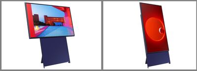 Combo fotográfico del televisor "Sero" presentado por la multinacional surcoreana Samsung en el ámbito de la feria de electrónica de consumo CES que se celebra estos días en Las Vegas (EE.UU.).