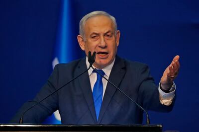 Benjamin Netanyahu durante un discurso este martes.
