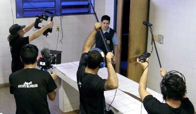 Un momento de la realización de “Morgue”, que se está realizando en Encarnación.