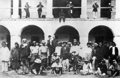 Prisioneros paraguayos capturados durante la Guerra contra  la Triple Alianza (1864-1870). El Paraguay se defendió ante un ejército aliado integrado por Brasil, Argentina y Uruguay.