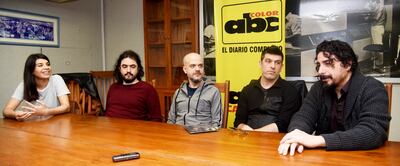 Camila Dos Santos, coordinadora del proyecto “Tango Nuevo”, junto con los músicos argentinos Mariano González Calo, Federico Maiocchi, Daniel Ruggiero y Julián Peralta hablaron de lo que será el concierto que darán mañana junto a la OSN.