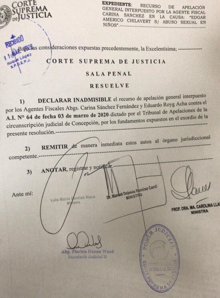 Resolución de la Corte en torno al caso Chilavert.