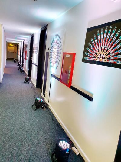 Algunas de las obras de Víctor Beckelmann que están expuestas en en el hotel Esplendor hasta el 7 de enero.