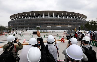 Las afueras del estadio olimpico de Tokio.