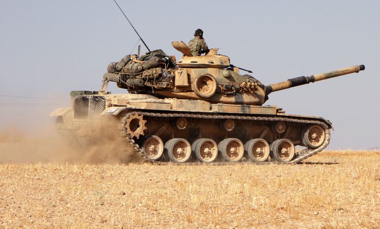 Un tanque turco en el norte de Siria.