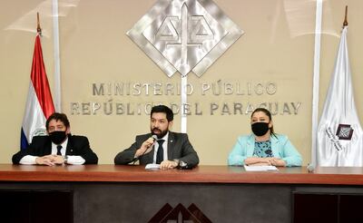 Los fiscales Federico Delfino, Osmar Legal y Alicia Sapriza, encargados de la investigación.