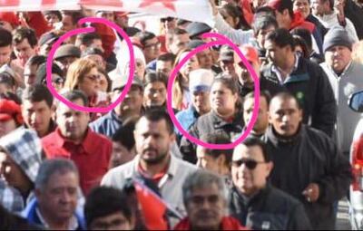 Círculo de la izq.: Nancy Florentín de Cuevas. Círculo de la der.: Lucila González, funcionaria de Salud de Sapucái.