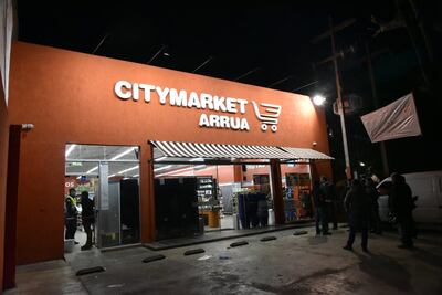 Fachada del local de Citimarket Arrúa, en Luque, local que fue robado en la madrugada de este miércoles.