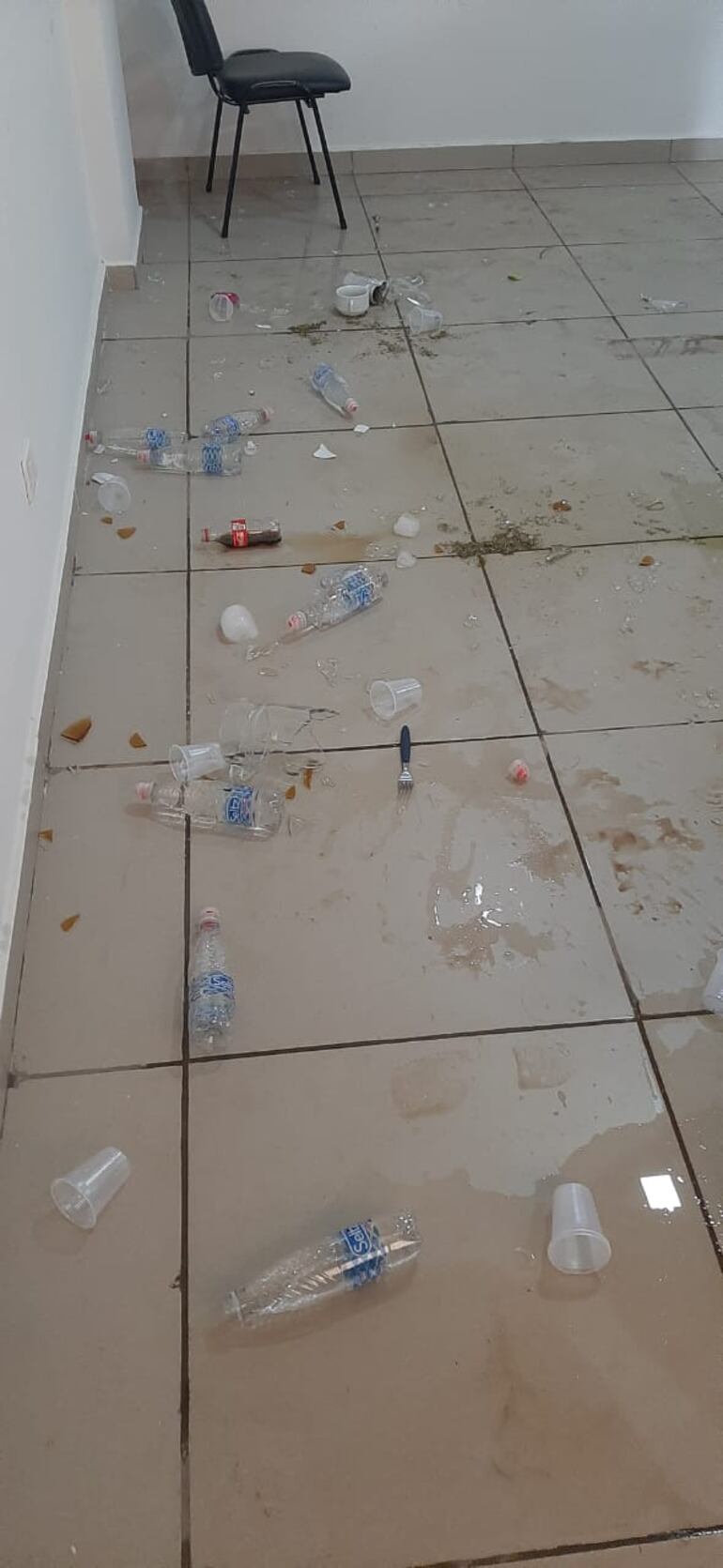 Según la versión del vicepresidente de la Junta, el presidente del pleno fue quien arrojó muebles y objetos, generando destrozos en la sala de sesiones.