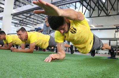 Los aurinegros en pleno trabajo de pretemporada.